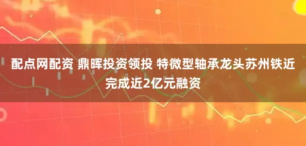 配点网配资 鼎晖投资领投 特微型轴承龙头苏州铁近完成近2亿元融资